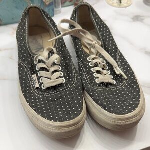 Vans Black and White Dotted Hearts Sneakers